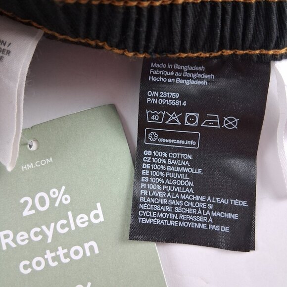 H&M Pull-On Cotton Twill Joggers Pants Boys Size 2T Black Drawstring Pockets - Picture 5 of 6